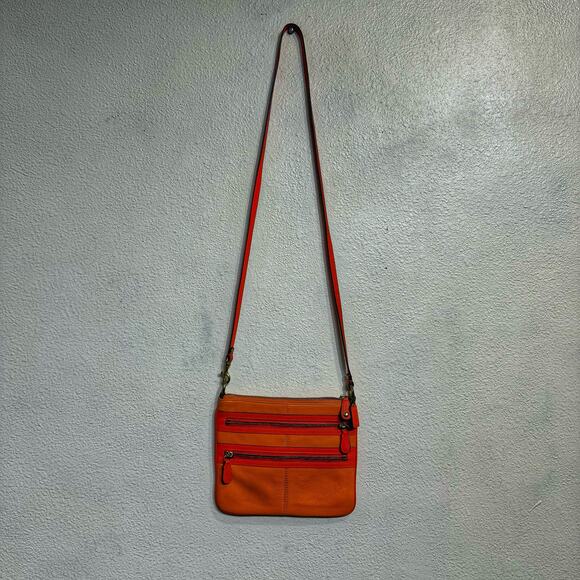 Coach Tangerine Orange Leather Crossbody Bag - Picture 1 of 11